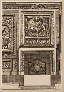 J. LEPAUTRE (1618-1682), Fireplace design, Italian style 3, around 1650, Etching