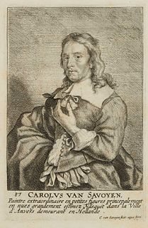 C. SAVOYEN (1620-1665), Self-portrait, Copper engraving