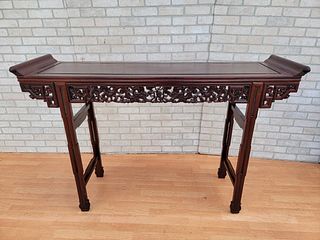 ANTIQUE CHINESE HAND CARVED CONSOLE TABLE