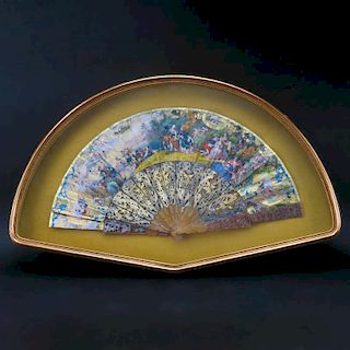 19th Century English Hand Painted Lady's Fan