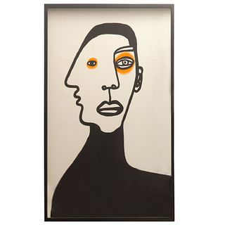 LUIS CÉSAR "ROCCA", Autorretrato, 2020, Firmado, Colores pigmentados y carboncillo sobre papel, 100 x 150 cm
