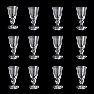 Twelve Steuben Glass Water Goblets