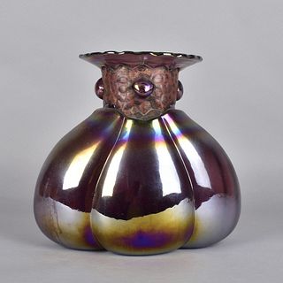 Large Silvestri Mouth Blown Glass Vase