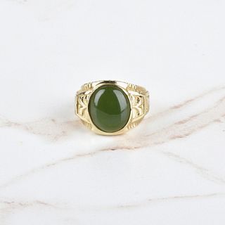 Jade and 14K Ring