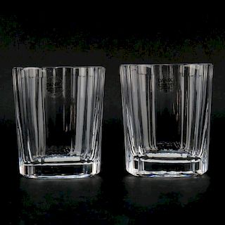 Eleven (11) Dansk Faceted Round Old Fashioned Glass Tumblers