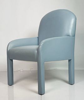 Post Modern Arm Chair in the Style of Pace Collection, Leather Upholstery