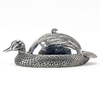 Vintage Silea Silver Plated Covered Tureen in the Form of a Duck