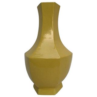 Large Hexagonal Ceramic Vase
