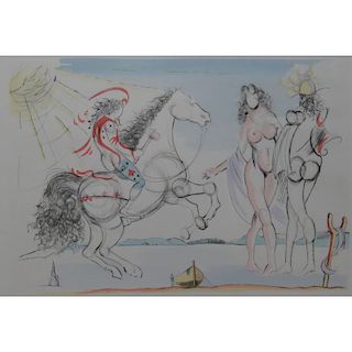 Salvador Dalí, Spanish (1904-1989) Color lithograph "Horse With Rider and Nude"