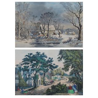 Two 19th C Hand-colored Lithographs