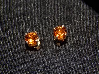 14K Gold & Citrine Stud Earrings 
