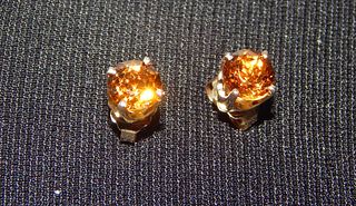 14K Gold & Citrine Stud Earrings 
