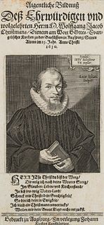 L. KILIAN (1579-1637), Theologian Wolfgang Jakob Christmann,  1630, Copper engraving