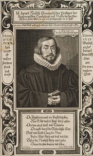 L. KILIAN (1579-1637), Theologian Israel Nieschel,  1633, Copper engraving
