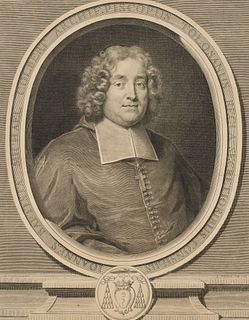 G. EDELINCK (*1640) after LARGILLIÈRE (*1656), Cardinal Jean-Baptiste Michel Colbert,  1693, Copper