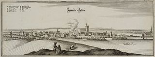 C. MERIAN (1627-1686), St&#228;ttlein Saltza, town view Bad Langensalza,  1653, Etching