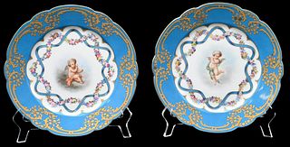Pair of Imperial Russian Porcelain Dessert Plates