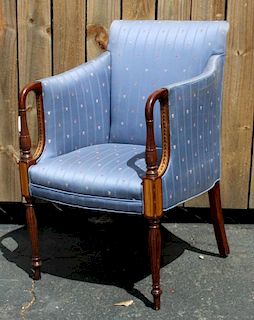 American mahogany inlaid armchair