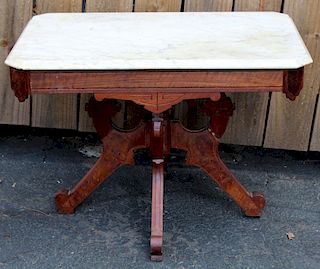American Victorian marble top cocktail table