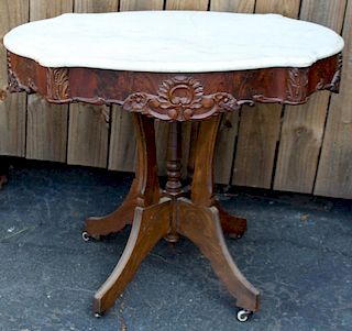 American Victorian marble top side table