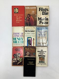Set of 10 books: Mark Twain, Isabel Allende, Mario Puzo, Robert Linder, and Others