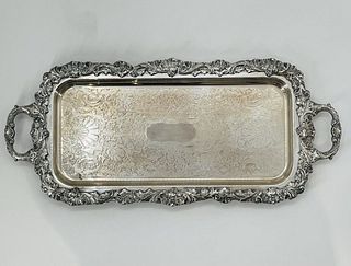 Large Silverplated Serving Tray, USA 1970's