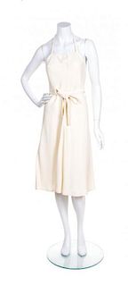 An Anne Klein Cream Linen Apron Dress, No Size.