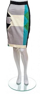 A Derek Lam Multicolor Geometric Skirt, No Size.