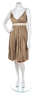 A Dolce and Gabanna Taupe Grecian Dress, Size 42.