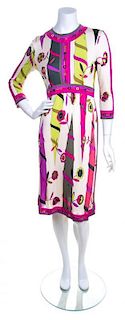 A Emilio Pucci Multicolor Silk Dress, Size 14.