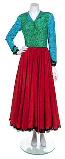 * A Geoffrey Beene Multicolor Polka Dot Dress, No Size.