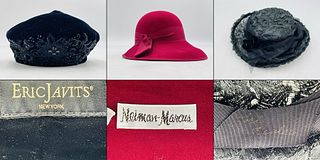 Vintage set of 3 Ladies Hats, Neiman-Marcus, Eric Javits & Other