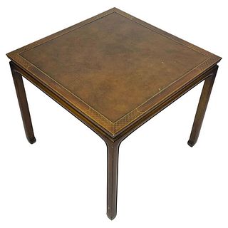 Vintage Game Table With Leather Top by Baker Furniture "Collectors Edition"