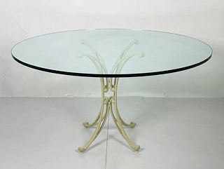 Vintage Dining/Patio Table with a Glass Top by Brown-Jordan