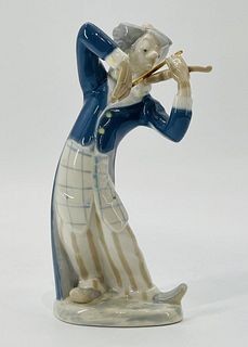 Rex Valencia porcelain Man Playing Violin figurine, Signed & Dated 69