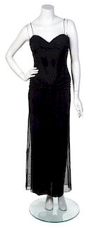 A Vicky Tiel Black Gown, Size: 40.
