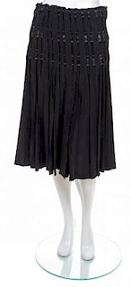 A Yves Saint Laurent Black Pleated Skirt, No Size.