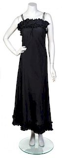 * A Zandra Rhodes Black Gown, No size.