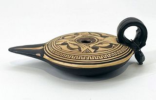 Vintage Oil Lamp Replica of an Ancient Greek Design.