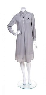 A Fendi Grey Silk Shirt Dress, Size 6.