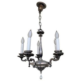 Silver-plate Chandelier with 5 Arms by Remains