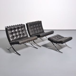 2 Mies van der Rohe BARCELONA Chairs & Ottoman