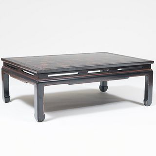 Asian Inspired Black Painted and Parcel-Gilt Low Table