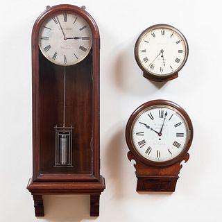 Three Victorian Mahogany Wall Clocks