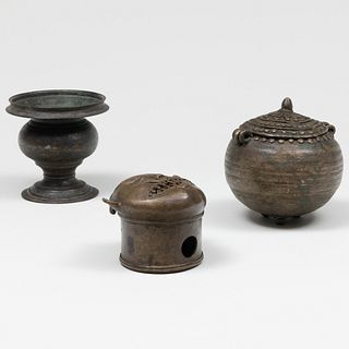 Group of Three Southeast Asian Bronze Objects