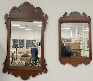Two Chippendale style mahogany mirrors.
