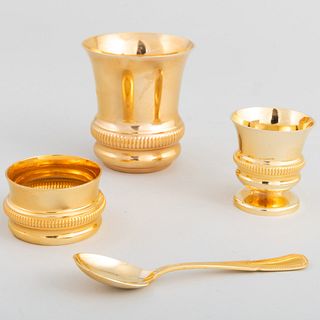 French Gilt-Plated Condiment Service