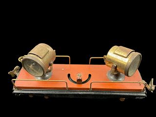 Lionel Prewar O Gauge 820 Floodlight Car (1931-34) Terra Cotta Brass Floodlights
