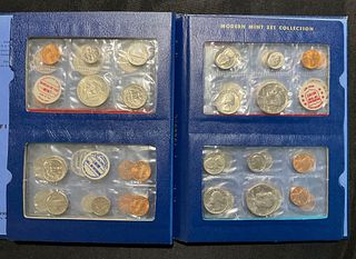 Group of 8 US Mint Sets in Folder 1969 1970 1971 1972