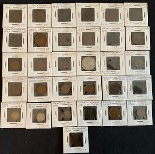 Group of 31 Canada Province Coins Late 1800s Early 1900s